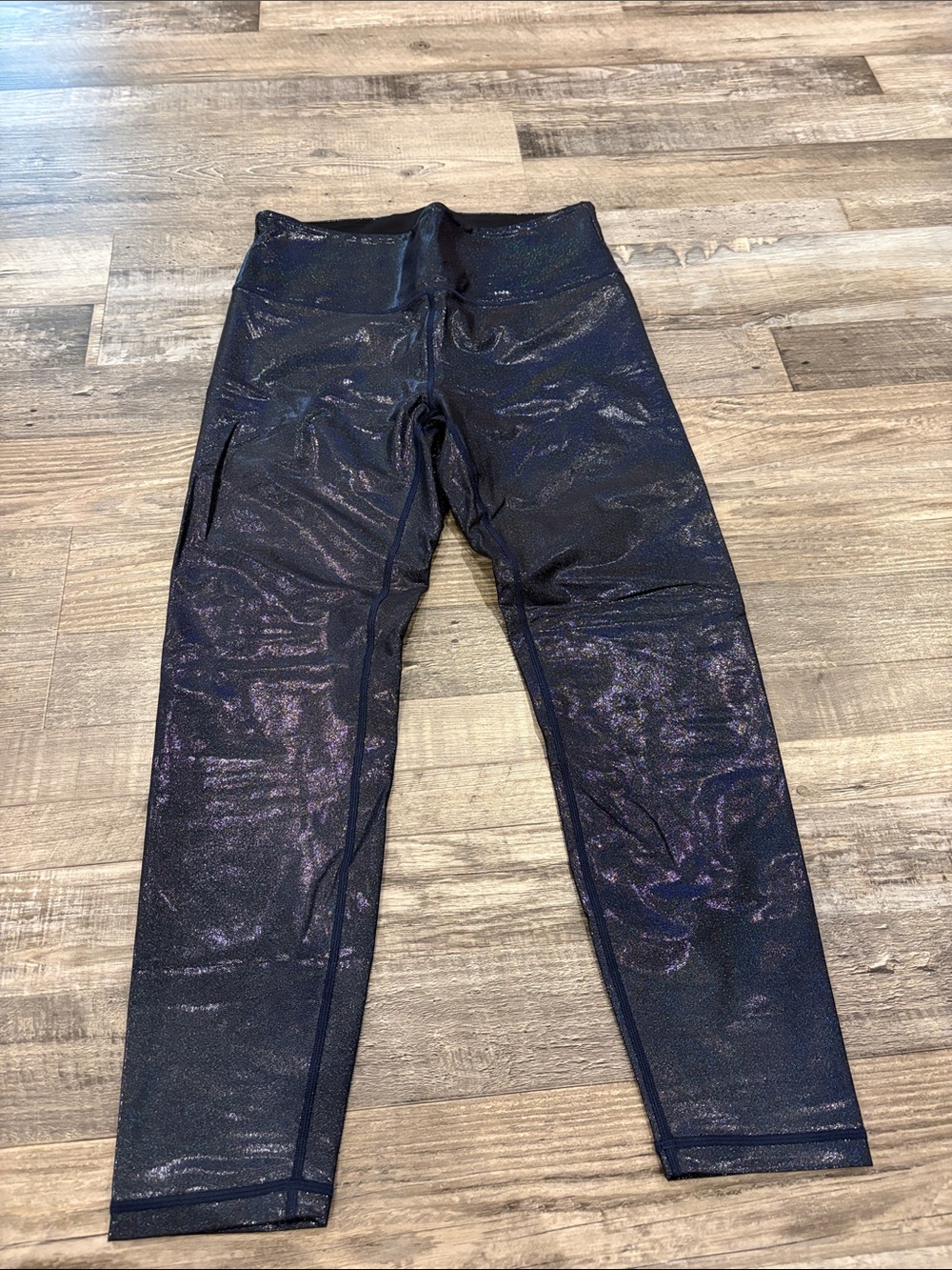 ZYIA Iridescent Navy Purple Sparkle Leggings